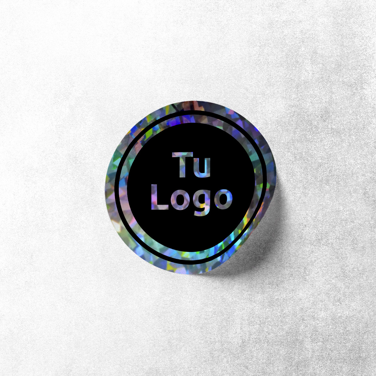 Etiqueta personalizada holográfica cristal