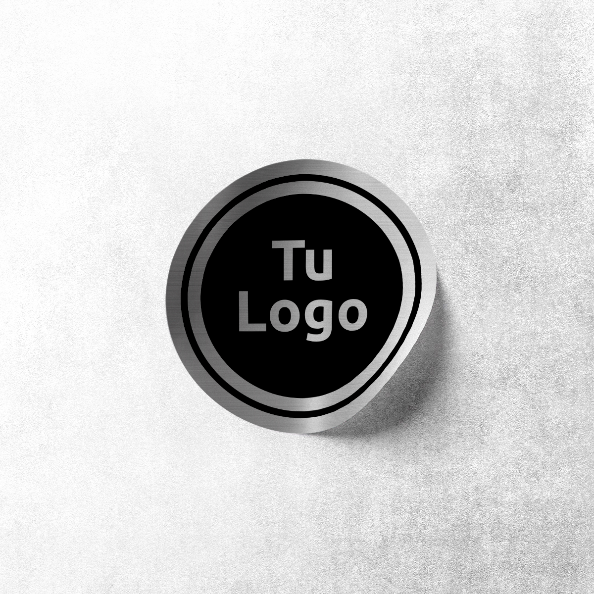 Etiqueta personalizada plateada metalizada