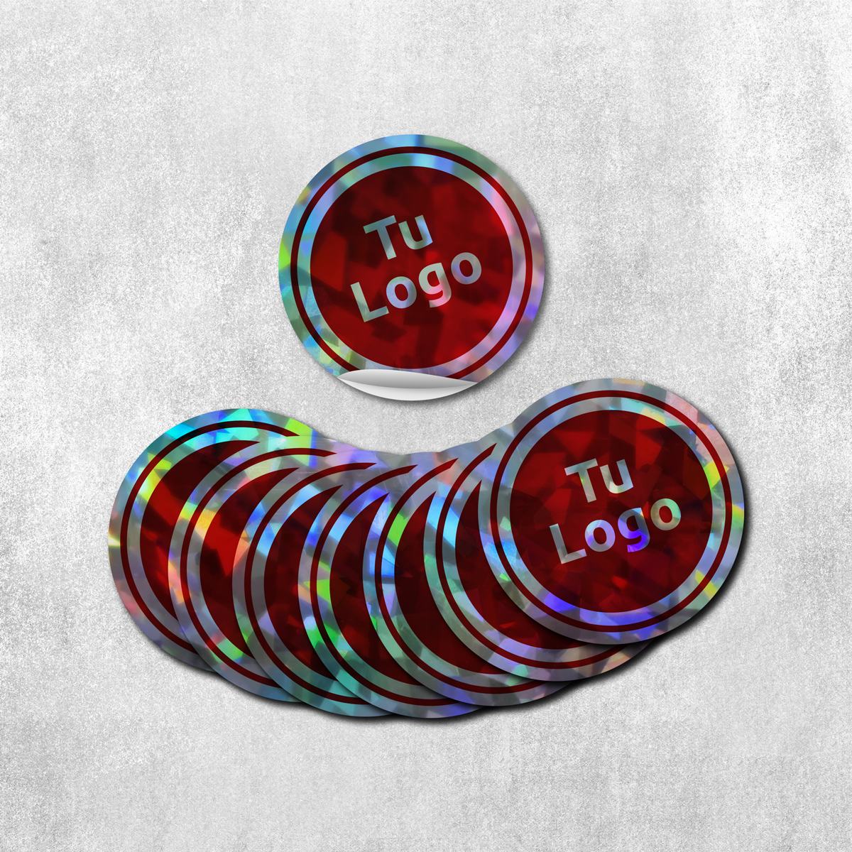Etiqueta personalizada holográfica cristal
