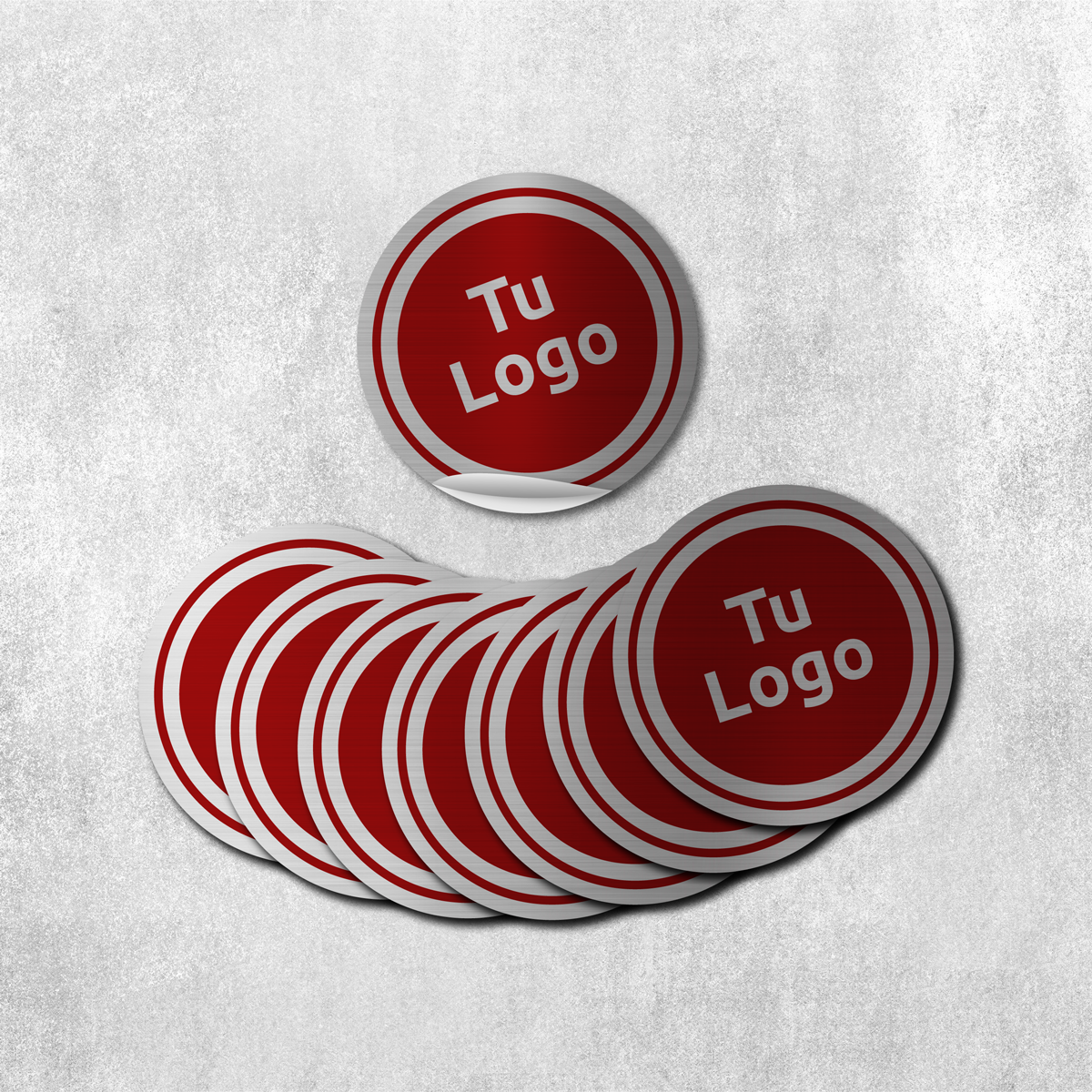 Etiqueta personalizada plateada metalizada