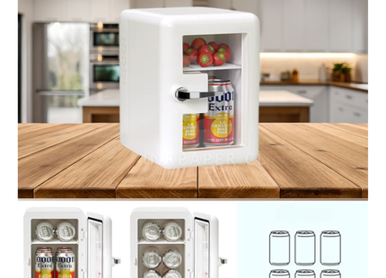 Mini Refrigerador Portátil Eléctrico Blanco con visor
