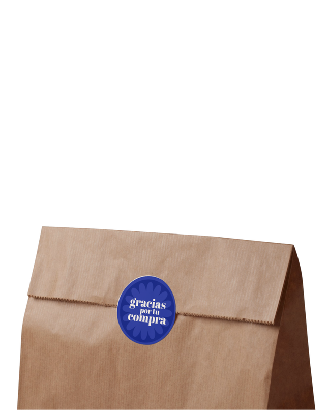 Etiqueta Stickers Gracias Por Tu Compra 1000 Unidades Azul