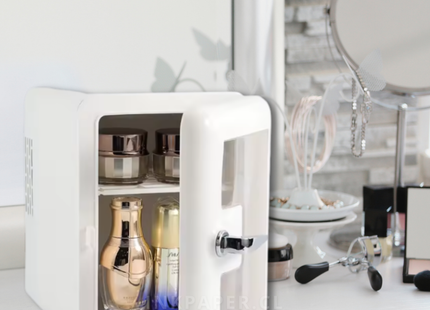 Mini Refrigerador Portátil Eléctrico Blanco con visor