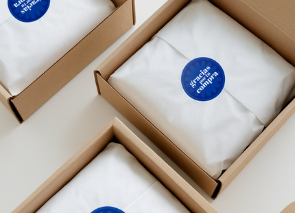 Etiqueta Stickers Gracias Por Tu Compra 1000 Unidades Azul