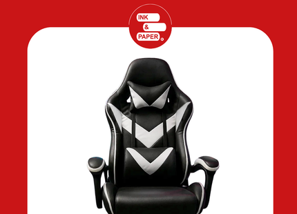 Silla Gamer Ergonómica Color Negro con Blanco