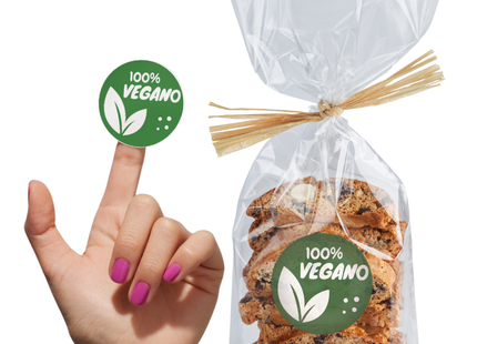 Etiqueta Stickers Circular 100% Vegano 1000 Unidades