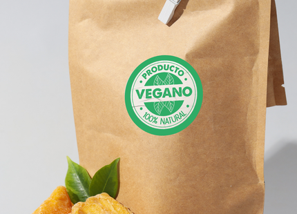 Etiqueta Sticker Circular Producto Vegano 1000 Unidades