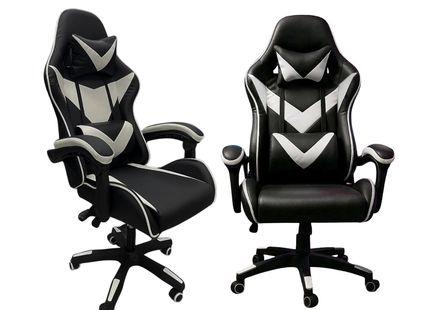 Silla Gamer Ergonómica Color Negro con Blanco