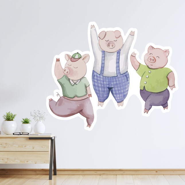Sticker XL de Los Tres Cerditos (7602941198545)