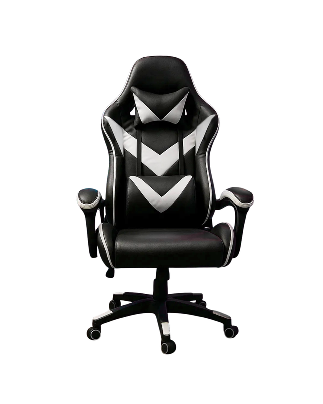 Silla Gamer Ergonómica Color Negro con Blanco