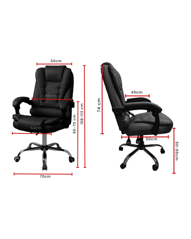 Silla Escritorio Reclinable Cuero Sintético