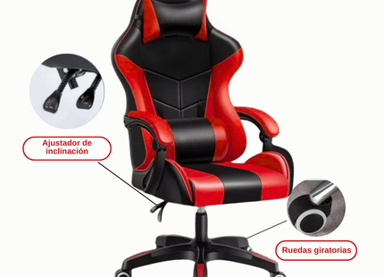 Silla Gamer Ergonómica color Rojo