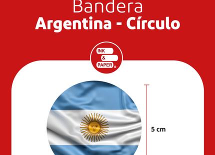 Etiqueta adhesiva Circular Bandera Argentina | 50 mm (7633941037265)