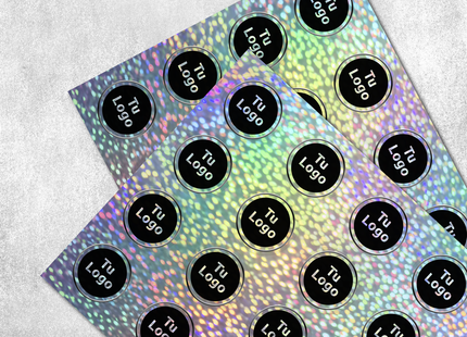 Etiqueta personalizada holográfica glitter con barniz sectorizado (7600077144273)