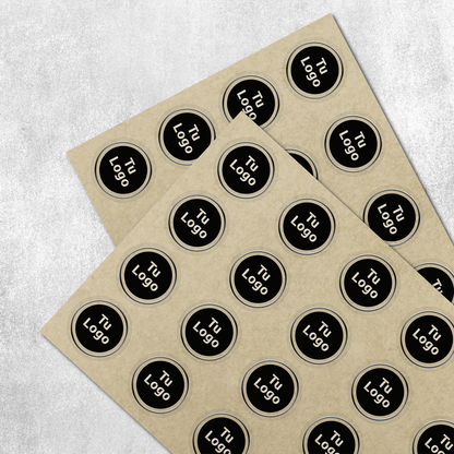 Etiqueta personalizada de papel kraft adhesivo con barniz sectorizado