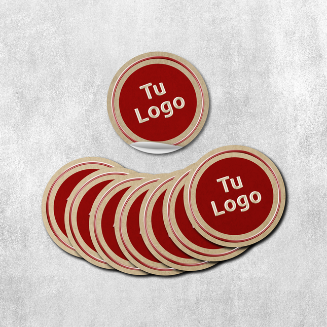 Etiqueta personalizada de papel kraft adhesivo con barniz sectorizado (7600098640081)