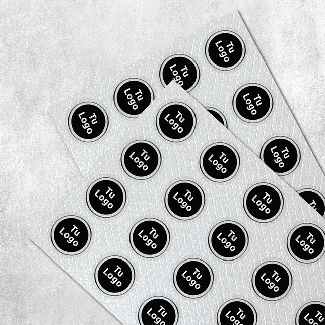 Etiqueta personalizada de papel nácar texturizado con barniz sectorizado (7600101294289)