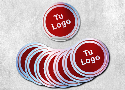 Etiqueta personalizada holográfica tornasol con barniz sectorizado (7303302545617)