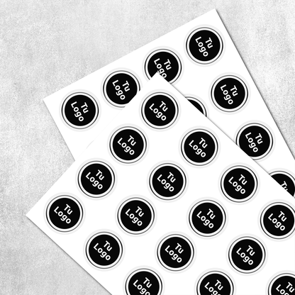 Etiqueta personalizada de vinilo blanco con barniz sectorizado