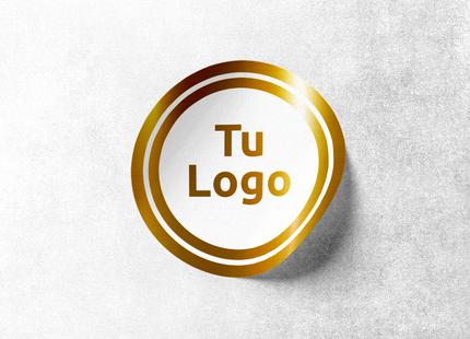 Etiqueta personalizada de vinilo dorado metalizado con barniz sectorizado (Copia) (7600088383697)