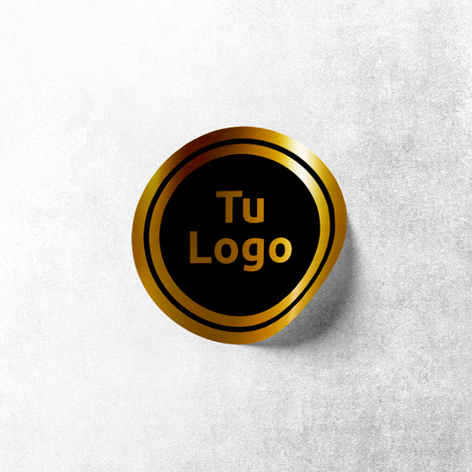 Etiqueta personalizada dorada metalizada