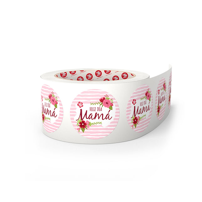 Sticker | Feliz día Mamá - 100 etiquetas (7603690143953)