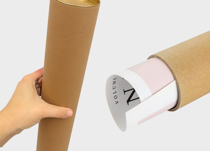 Tubos Porta Planos y Documentos pack 2 unidades Tapa Dorada | 76 mm x 50 cm