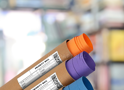 Tubos Porta Planos y Documentos pack 2 unidades Tapa Dorada | 76 mm x 50 cm