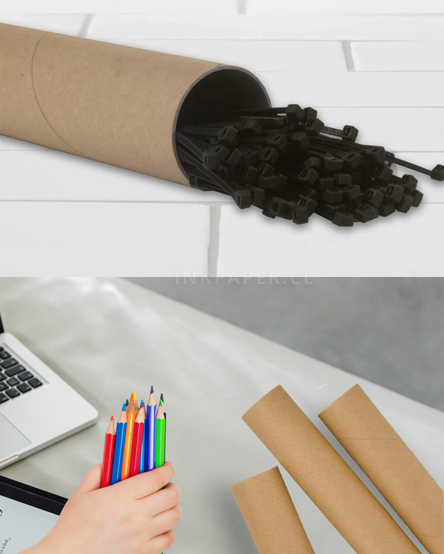 Tubos Porta Planos y Documentos pack 2 unidades tapa plateada | 76 mm x 50 cm