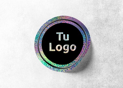 Etiqueta personalizada holográfica glitter con barniz sectorizado (7600077144273)