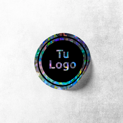 Etiqueta personalizada holográfica cristal