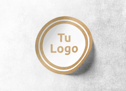 Etiqueta personalizada de papel kraft adhesivo con tinta blanca (7298520154321) (7598615593169)