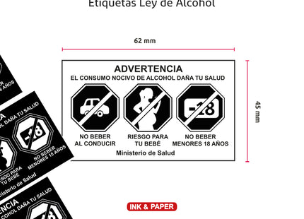 Etiquetas Ley de Alcoholes | 42 mm x 62 mm. (7455667159249)
