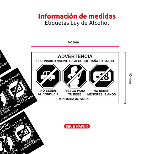 Etiquetas Ley de Alcoholes | 42 mm x 62 mm. (7455667159249)