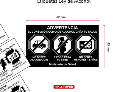 Etiquetas Ley de Alcoholes Negativo | 42 mm x 62 mm. (7468489408721)