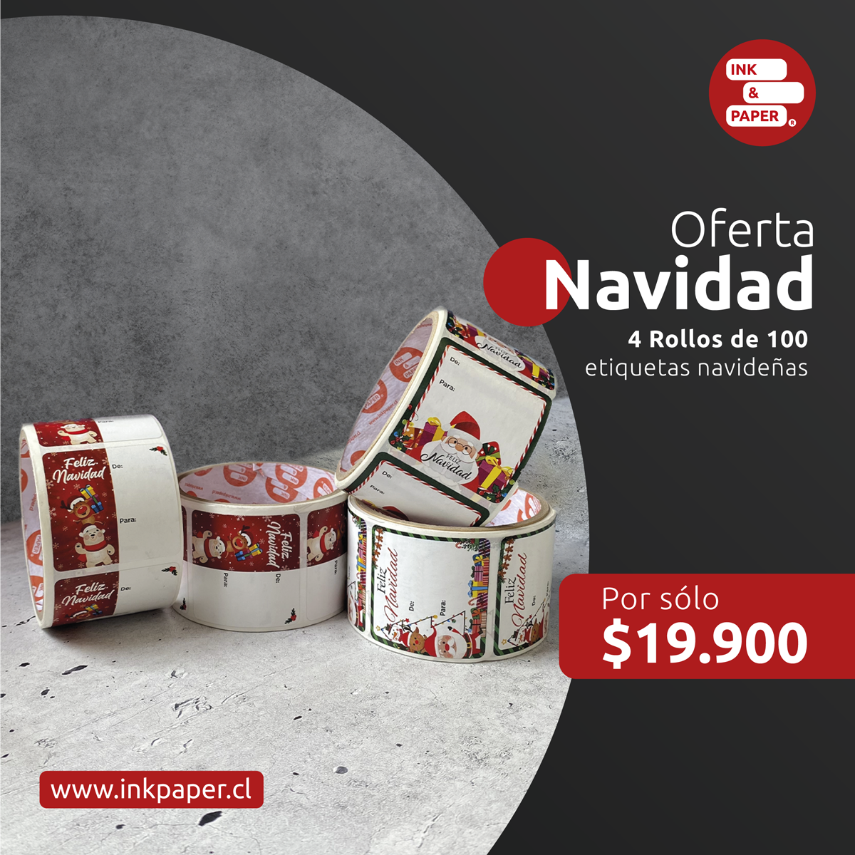 OFERTA! 4 Rollos de Etiquetas Navideñas