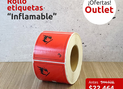 OUTLET - Etiquetas "Inflamable Mediana" (7315929530577)