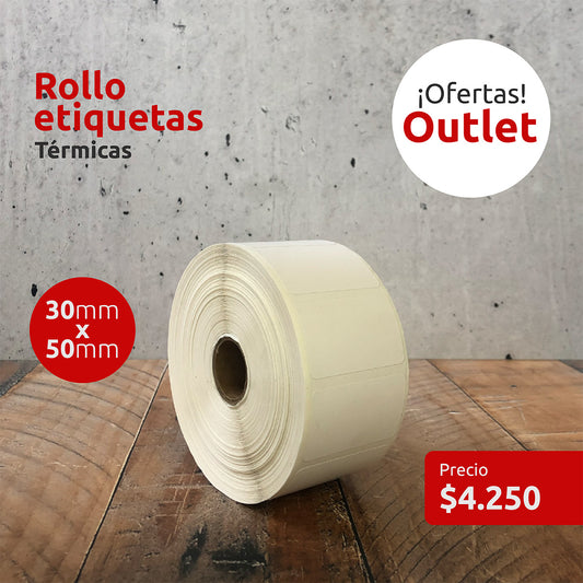 OUTLET - Etiquetas Térmicas 30mm x 50mm