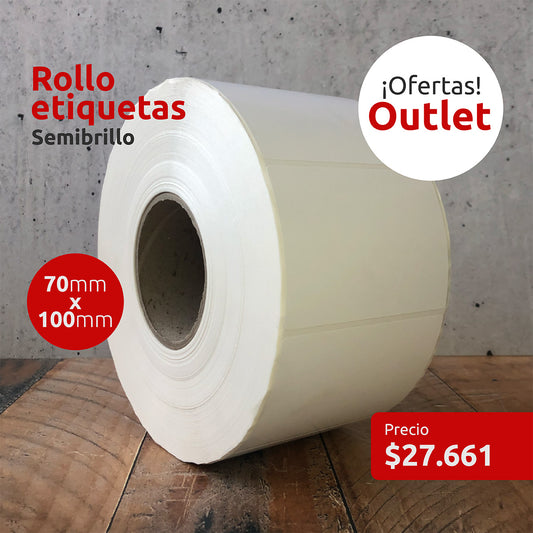 OUTLET - Etiquetas Semibrillo 70mm x 100mm