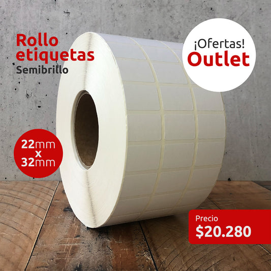 OUTLET - Etiquetas Semibrillo 22mm x 32mm