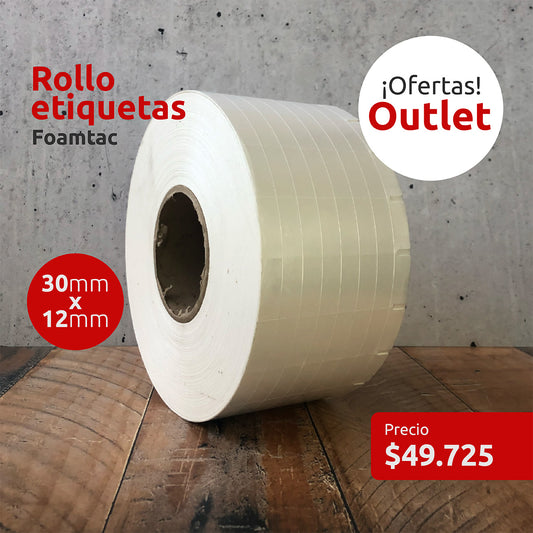 OUTLET - Etiquetas Foamtac 30mm x 12mm