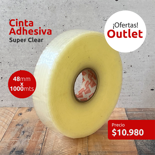 OUTLET - Cinta adhesiva Super Clear 48mm x 1000 yds