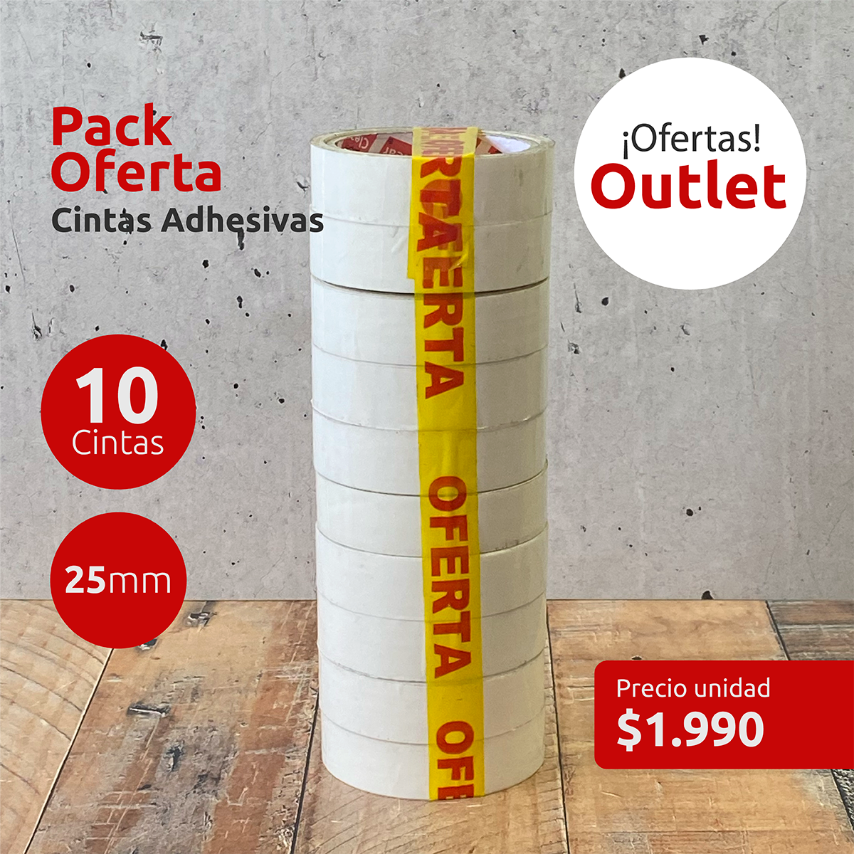 OUTLET - Pack 10 cintas blancas