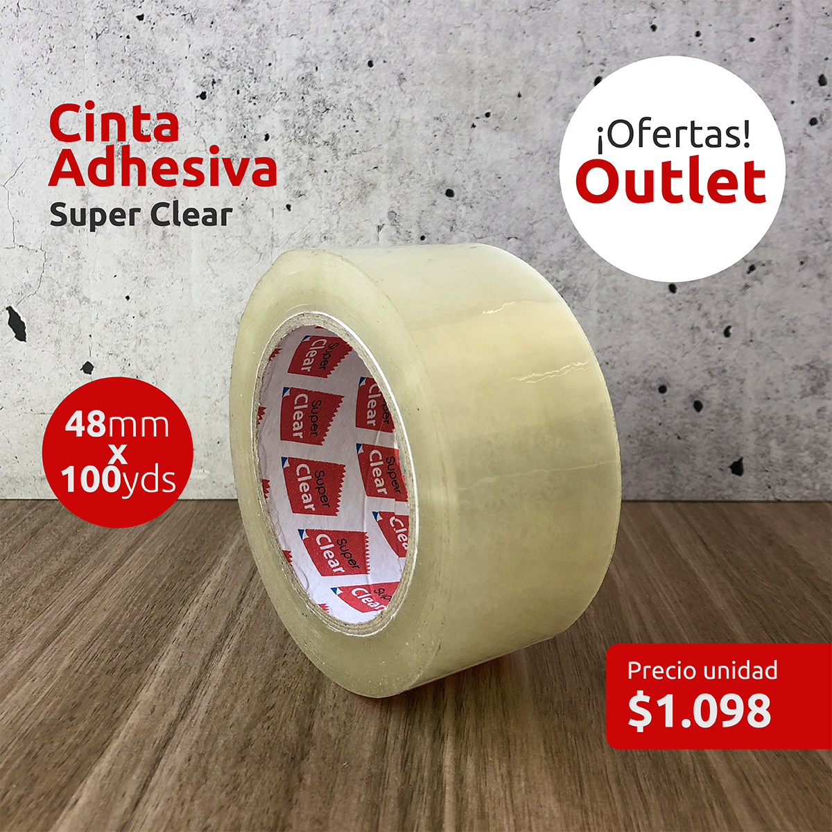 OUTLET - Cinta adhesiva SuperClear