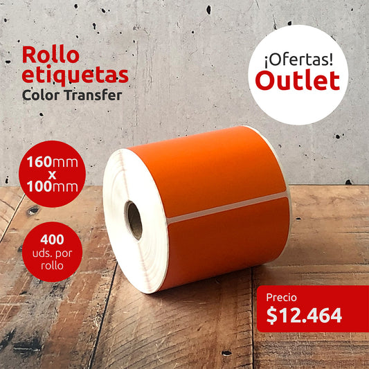 OUTLET - Etiquetas Semibrillo Naranjas 160mm x 100mm