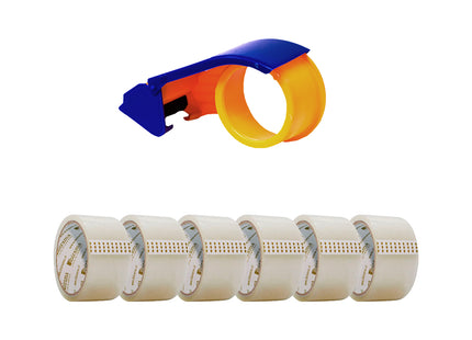 Pack 6 Cintas Adhesivas Ibirama + Dispensador Caracol (7586511519953)