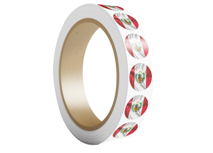 Etiqueta adhesiva Circular Bandera Perú | 50 mm (7633940971729)