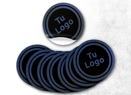 Etiqueta personalizada de papel azul metalizado (7600659136721)