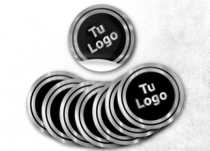 Etiqueta personalizada de papel plateado adhesivo con barniz sectorizado (7598614020305)