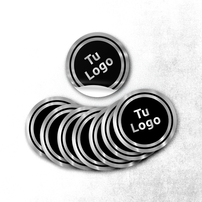 Etiqueta personalizada de papel plateado adhesivo (7598611464401)